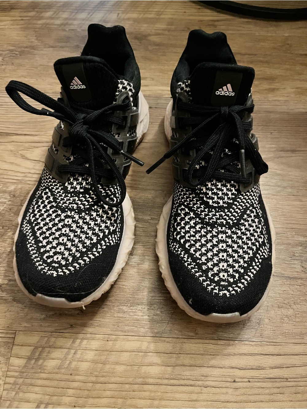 Adidas Black & White Knit Training Sneakers View 2